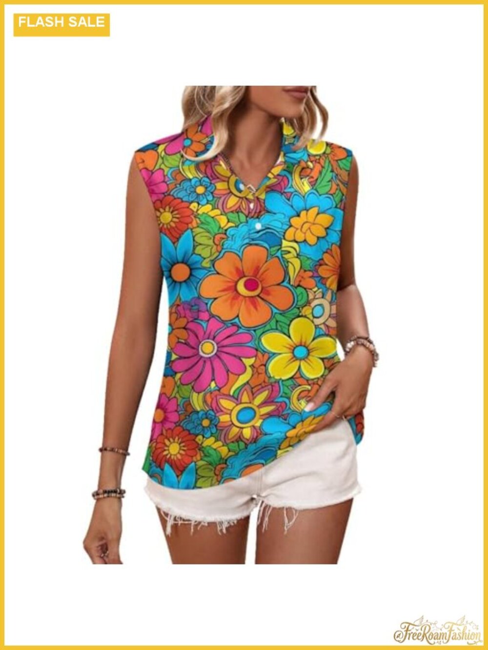 Womens Sleeveless Golf Tank Top Quarter Button Polo Moisture Wicking